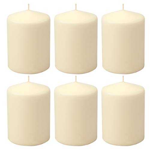 Stonebriar 35 Hour Long Burning Unscented Pillar Candles, 3x4, Ivory