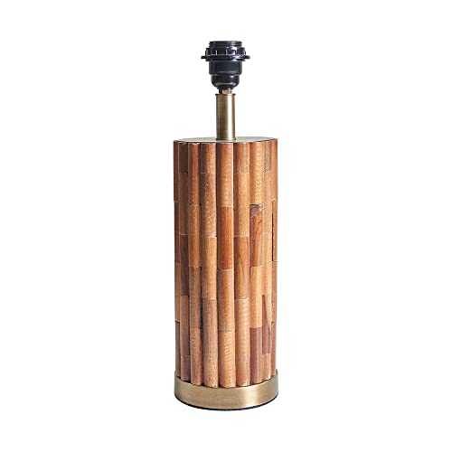 MiniSun Modern Natural Bamboo & Brass Cylinder Table Lamp Base