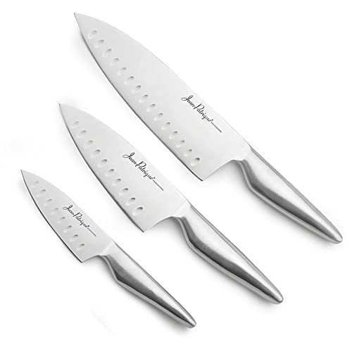 Jean-Patrique Chopaholic Oriental 3 Piece Chef’s Knife Set - Razor Sharp Single Forged from Stainless Steel for Maximum Precision and Hygiene