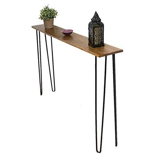 AIZYR Entryway/Console Table with 4 Hairpin Table Legs, Rustic Wood and Metal Sofa Table for Home Living Room