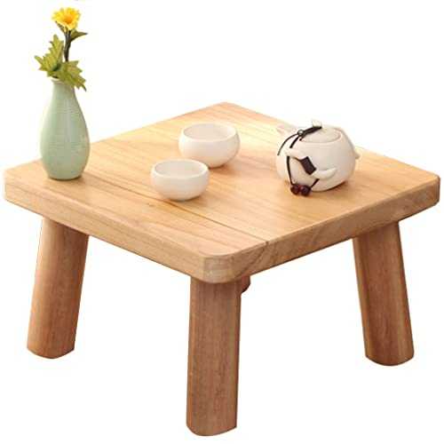 Bay Window Square Coffee Table Zen Tea Low Table Retro Japanese-style Small Coffee Table Simple Tatami Table Low Stool (Size : 40x40x21cm)