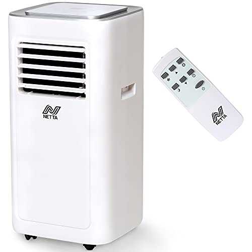 NETTA Air Conditioner Unit Portable - 8000BTU Timer, Remote Control, LED Touch Control,Cooling Fan, Dehumidifier, Adjustable Temperature, for Home, Bedroom, Living room,Office