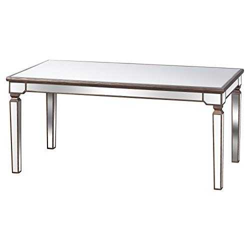 Hill 1975 The Belfry Collection Rectangle Mirrored Dining Table, Wood, Glass, Mixed, 180 x 90 x 80 cm