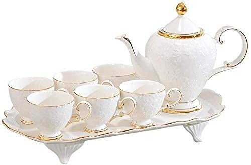 FGDSA Porcelain Tea Set Afternoon Tea Sets with Afternoon Tea Tea Set Set Household Tray with Living Room Water Cup Teapot Water Set Ceramic