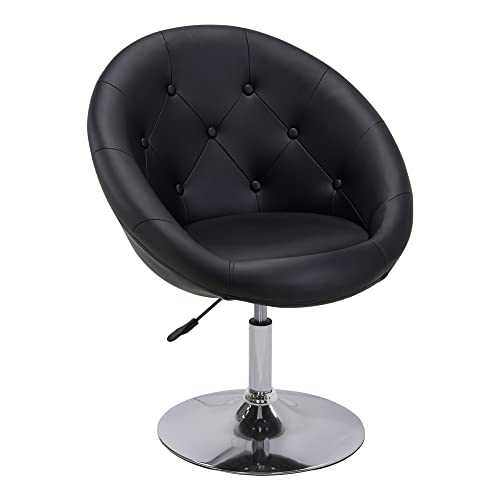 Armchair Club Chair Lounge Chair Faux Leather Dining Chair Height Adjustable Colour Selection WY-509A, colour:black, material:Faux Leather