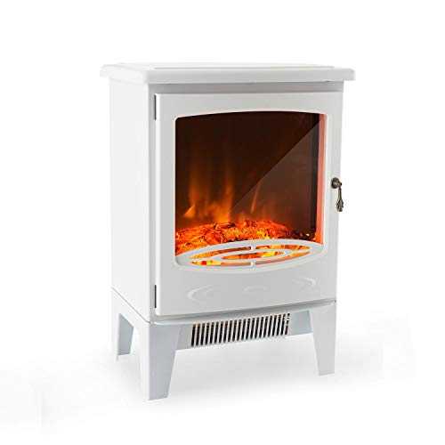 Klarstein Meran Electric Fireplace with Flame Effect - 950 or 1850 W, Stepless Thermostat, InstaFire Without Smoke, Dimmable, Overheating Protection, White