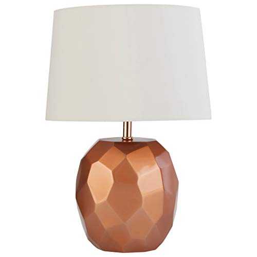 Rivet Copper Geometric Table Lamp, with Bulb, 11.5" x 11.5" x 16.8", Copper