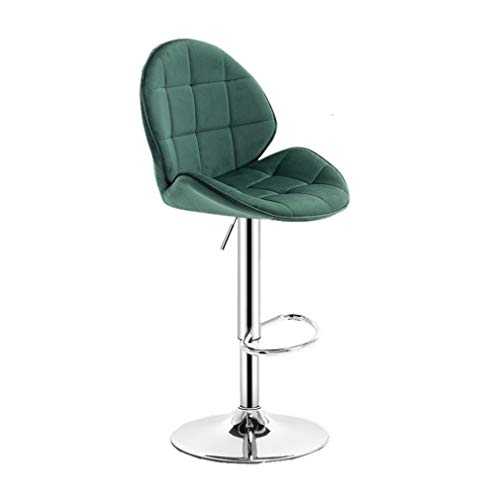 High Back Chair Swivel Stool Fabric Dining Chairs with Back Armless Adjustable Height Suede Breakfast Bar Chairs Padded Stool (Color : Green, Size : Chassis41cm)