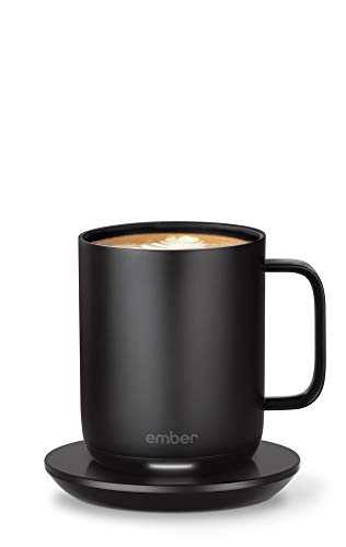New Ember Temperature Control Smart Mug 2, 295 ml, Black, 1.5-hr Battery Life – App-Controlled Heated Coffee Mug – Improved Design