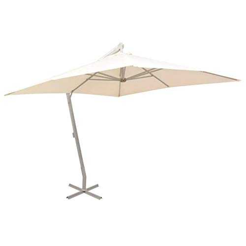 Hanging Parasol, Eccentric Garden Parasol with Crank, UV Sun Protection, Square Garden Parasol 300 x 300 cm, Sand
