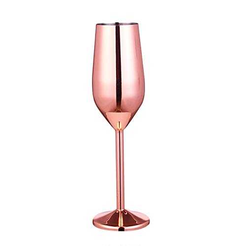 KJGHJ Stainless Steel Champagne Cup Wine Glass Cocktail Glass Metal Wine Glass Bar Restaurant Goblet, Champagne Flutes (Color : Silver 500ml)