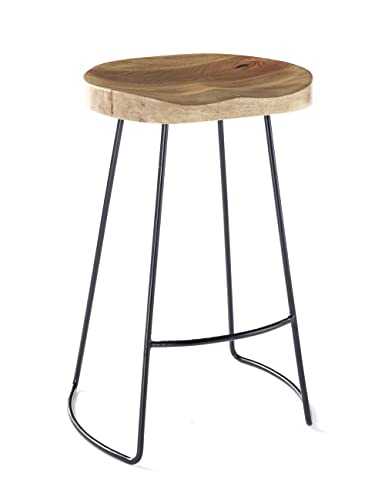 Elm Home And Garden designer kitchen pub bar stool 70cm High White Black Copper (Black Frame)