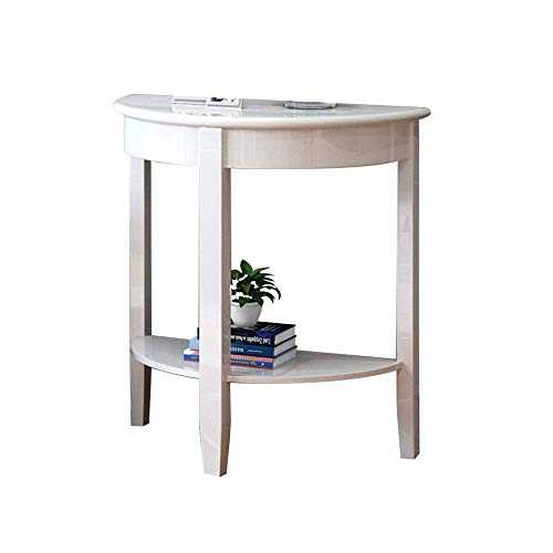Table Console Table，Solid Wood Semicircle Table Living Room Sofa Table Corridor Entrance Cabinet Decorative Table White/Brown 2 Size For Living Room Bedroom Home