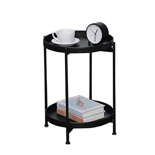 Bed Table, Tables Metal Folding Tray End Station， Living Room Sofa Bedroom Side Table， Round Folding Side Table, The Best Fan-Shaped Console for Your Home Coffee Table