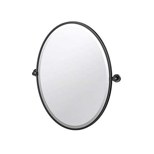 Gatco Framed Oval Mirror, Matte Black, 27.5"