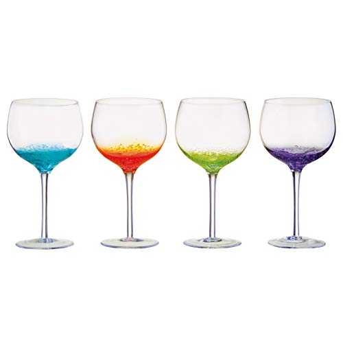 Anton Studio Designs - Fizz Gin Glasses Multicoloured | Set of 4 | 700ml Capacity Per Glass | Fizz Designed Large Bowl & Elegant Stem, Perfect Home Bar Addition
