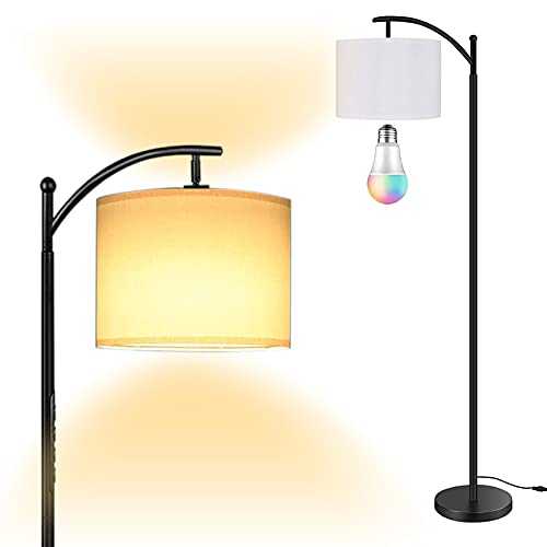 LED Floor Lamp, ANTING Floor Light, RGB Dimming Touch Control Standing Lamp for Living Room, Bedroom, Bedside,Office, Study, Modern Pole Light with E27 Bulb