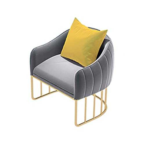 KESHUI Nordic Luxury Single Small Sofa Living Room Furniture Velvet Soft Leisure Design Armchair Beauty Salon Hall Corner Waiting Chair (Color : Grey, Type : One Seat)