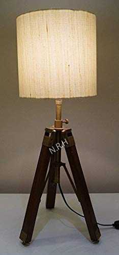 Antique Brass Tripod Table Lamp Home Decor (Without Shade)