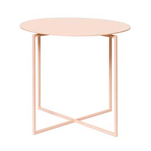 Sofa Table for Living Room Metal Round End Table, Side Table Premium Matte Texture Small Coffee Table for Living Room Bedroom Bathroom Balcony and Office ，15.7”Dx13.7”H End Table ( Color : Pink )