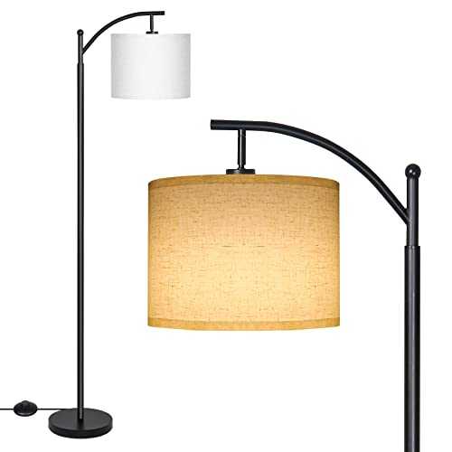 Floor Lamp, LED Standing Lamp with Foot-swith Control Modern Standing Lamp with Lamp Shade for Bedroom,Living Room, 9W LED Bulb Included