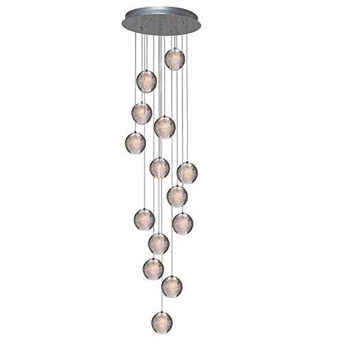 KJLARS LED Pendant Lights Glass Crystal Hanging lamp Chandelier Decorative Ceiling Lighting Modern for Villa Stairs Living Room Dining Room Bedroom Interior lamp (7-Lights)