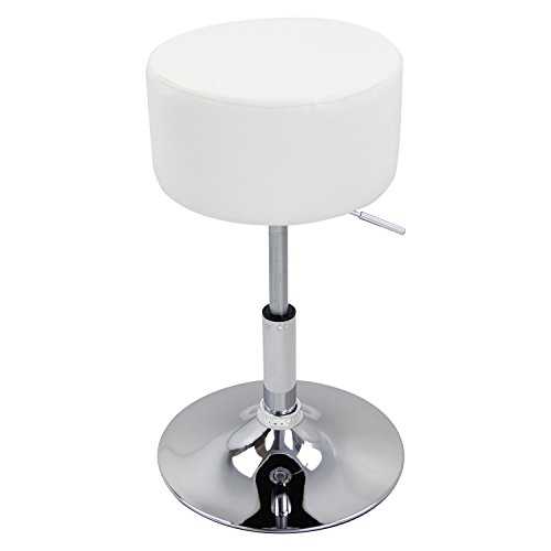 WOLTU Breakfast Kitchen Counter Bar Stool Chair Faux Leather Seat Adjustable Barstool White Dressing Stool