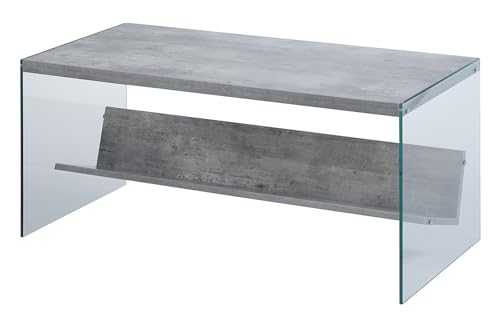 Convenience Concepts SoHo Coffee Table, Faux Birch/Glass
