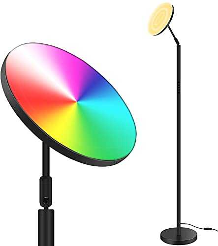 LED Floor Lamp, AnTing Uplighter Floor Light, RGBW Dimmable Torchiere Floor Lamp Touch Control, 25W, 360° Adjustable Neck, Ideal for for Living Room, Bedroom, Office, Studio