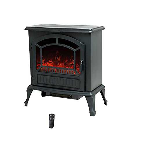 Jarka&Co 63cm Electric Fire, Stove Fireplace with Remote, Portable Freestanding Indoor Space Heater