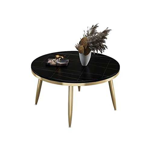 wanhaishop Patio Coffee Table Coffee Table Modern Minimalist Living Room Small Round Table Home Small Apartment Round Coffee Table Coffee Table Round (Color : Black)