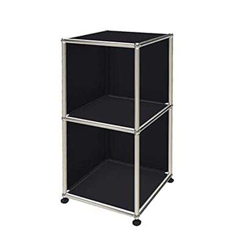 Jcnfa-side table 3-Tier Multipurpose Shelf Display Rack,Stainless Steel Metal Storage Bookshelf,Open Display Cabinet(Size:15.74 * 15.74 * 29.13in,Color:black)