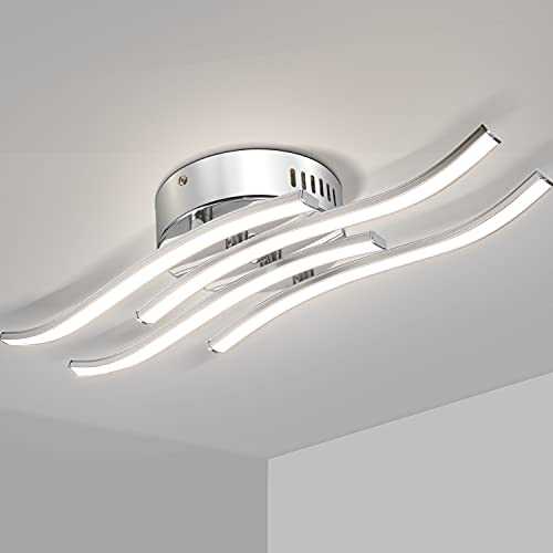 Dehobo LED Ceiling Light, Modern Ceiling Design Curved Ceiling Lights, 20W LED Light Fitting with 4 Built-in LED Boards Natural White 4000K for Living Room, Bedroom, Kitchen, Hallway and Office