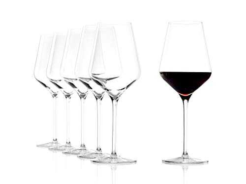 Stölzle Lausitz Quatrophil red wine glasses 568 ml, set of 6 hand-blown appearance, dishwasher-safe