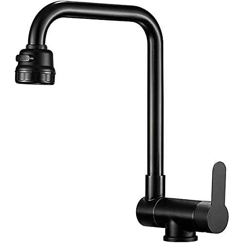 Touch On Kitchen Sink Faucets Pull Faucet Kitchen Faucet Rotatable Fold Inward Opening Window Dish Sink Hot and Cold Fauce Black Easy to Install,Taps