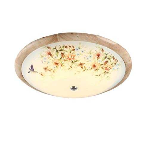 YANQING Durable Ceiling Lights Modern Pastoral LED Ceiling Lighting, Solid Wood Eye Protection Ceiling Light, Ceiling Lamp for Bedroom Study Room Living Room Ceiling Lights (Size : 56 * 10CM-24W)