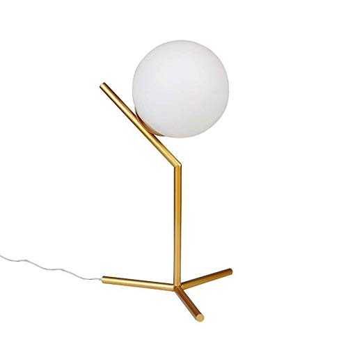 Surpars House Globe Table Lamp, Mid-Century Golden Desk Lamp for Bedroom,Living Room,Kids Room,Office