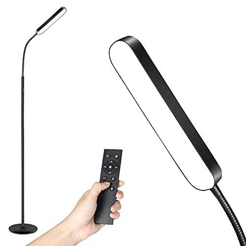 Totofac LED Floor Lamp,1200LM Floor Lamps with 4 Color Temperature and Stepless Dimmer, Remote and Touch Control Standing Lamp with Adjustable Gooseneck for Living Room