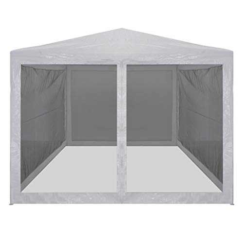 4x3m Party Tent Pop Up Garden Canopy Waterproof UV-Resistant Gazebo Camping Tent Shelter Outdoors with 4 Mesh Sidewalls Powder-coated Steel (4 x 3 x 2.55 m)