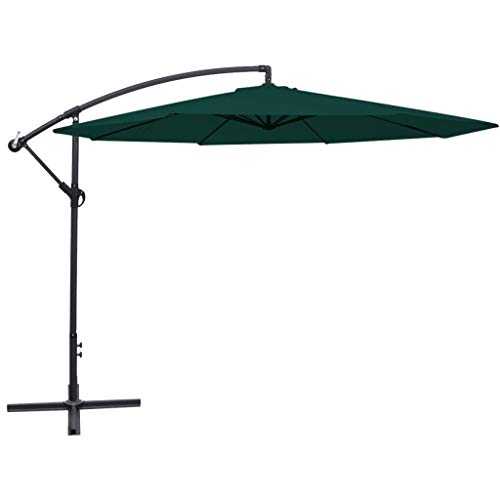 Tidyard Outdoor Cantilever Umbrella Garden Patio Adjustable Parasol 3.5m Green