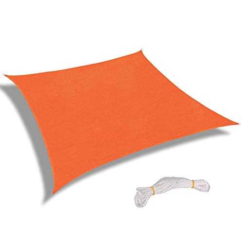 Warooma 2.5m x 2.5m Sun Shade Sails Canopy with Rope Rectangle Sand UV Heavy Duty Commercial Grade Patio Waterproof Block Sun Shade Awning for Outdoor Facility And Activities