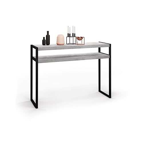 Mobili Fiver, Sofa table, Luxury, Grey Concrete, Laminate-finished/Iron, Made in Italy