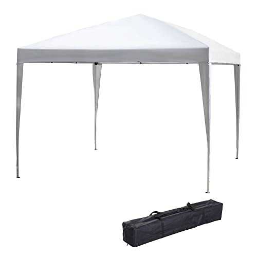 Outsunny 3 x 3M Garden Heavy Duty Pop Up Gazebo Marquee Party Tent Wedding Canopy (White) + Carrying Bag