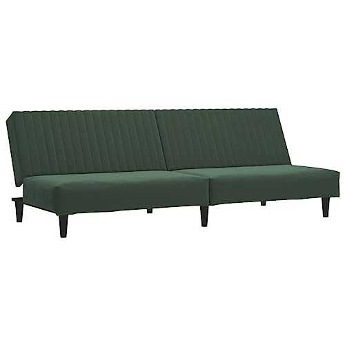 vidaXL 2 Seater Sofa Bed Dark Green Velvet