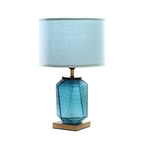 Bedside Lamps Modern Craft Glass Bedside Lamp Hotel Exhibition Hall Table Lamp Living Room Bedroom Bedside Glazed Glass Table Lamp E27 Table Lamps (Color : A, Size : Button switch)