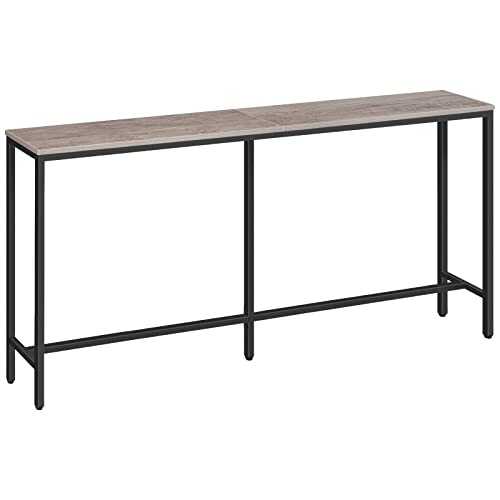 ALLOSWELL Console Table, Narrow Sofa Table, 63 Inches Entryway Table, Industrial Sofa Table, Side Table, for Hallway, Living Room, Bedroom, Sturdy and Stable, Easy to Assemble, Greige CTHG16001