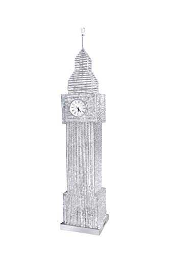 Big Ben Silver LED Floor Lamp G4 White Colour LED's and Functional Clock Height: 120cm