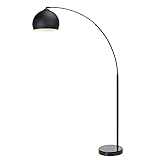 Versanora - Arquer 170cm Modern Arc Floor Lamp Reading Light for Living Room Bedroom. Marble Base. Matte Black Finish