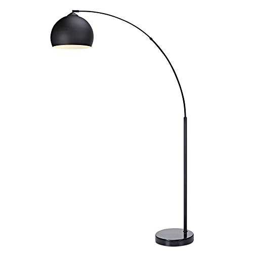 Versanora - Arquer 170cm Modern Arc Floor Lamp Reading Light for Living Room Bedroom. Marble Base. Matte Black Finish