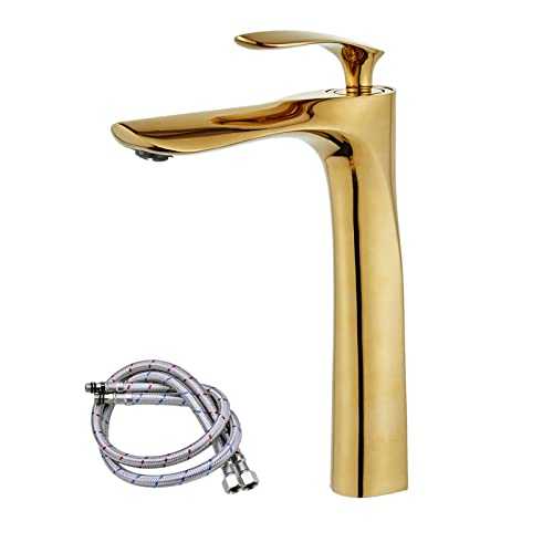 Tall Counter Top Basin Mixer Tap Curved Bathroom Sink Tap,Polish Gold, XY1003GH,XINYU